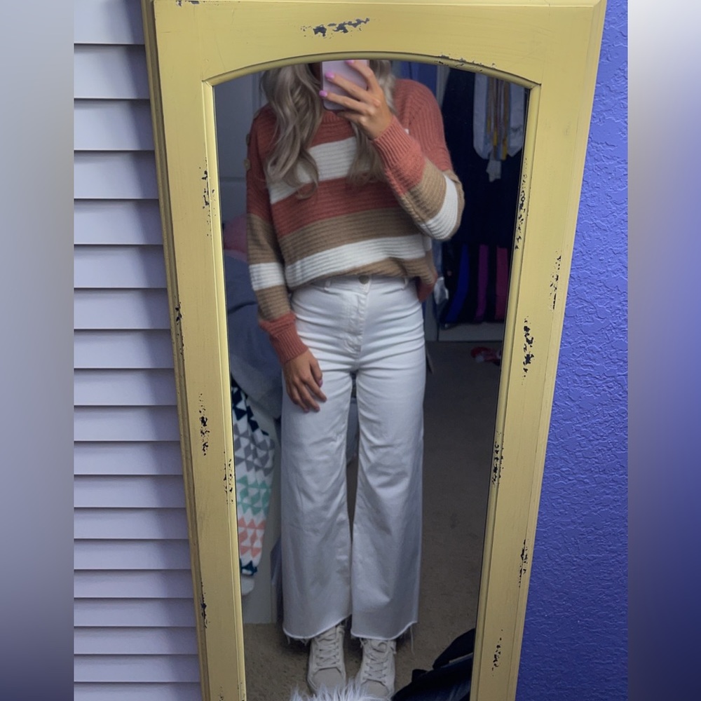 Poof Apparel Striped Sweater